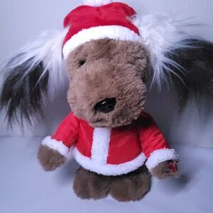 DanDee Holiday Singing Brown Puppy Animated Flapping Ears in a Santa Suit